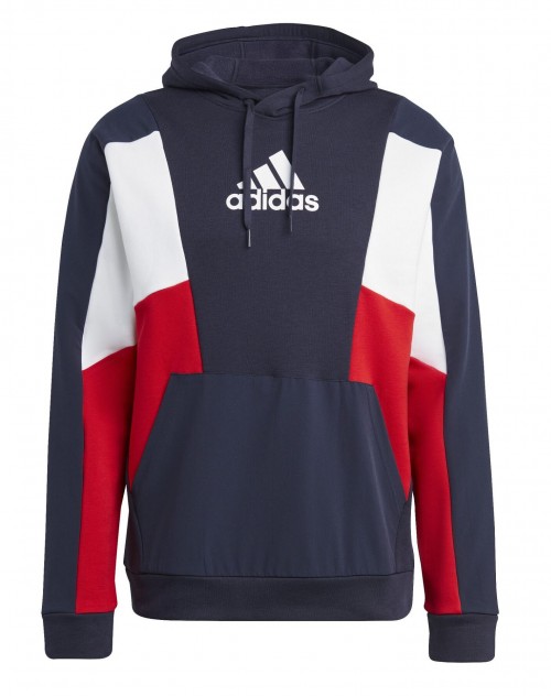 Adidas colour block hoodie navy