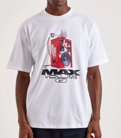 Speaker volume tee white